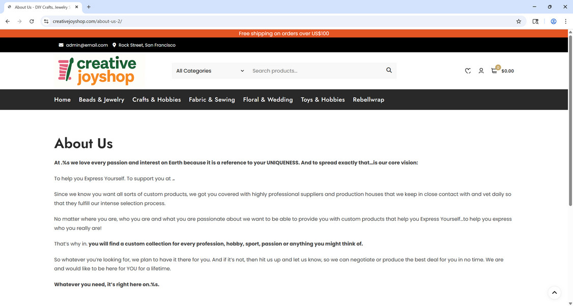 Creativejoyshop.com Store Is a Scam - Avoid at All Costs 1 Creativejoyshop.com scam