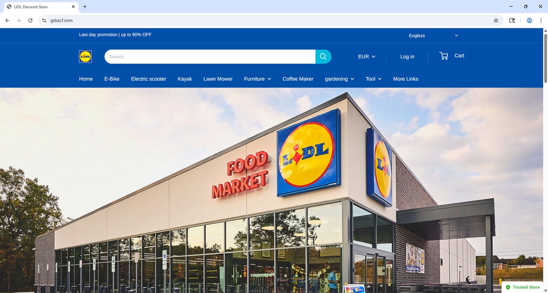 Gdsscf.com Scam Store: A FAKE Lidl Website 1 Gdsscf.com scam