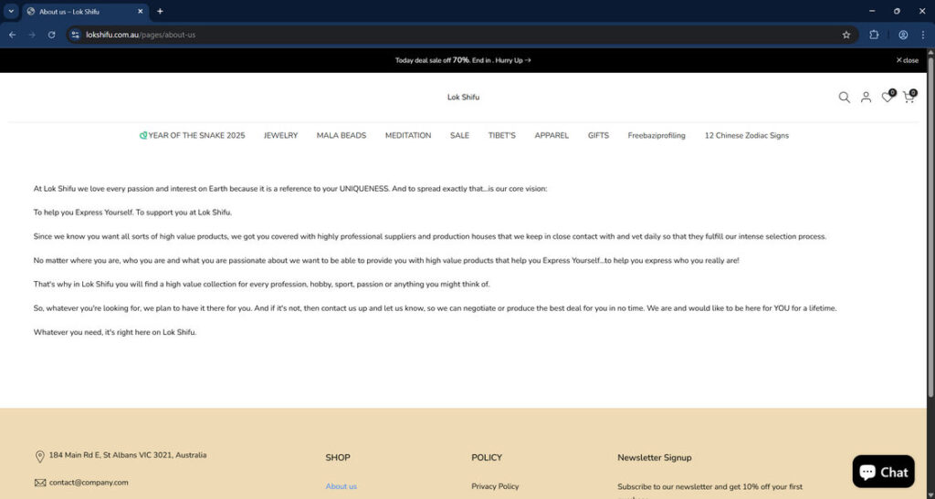Lokshifu.com .au scam
