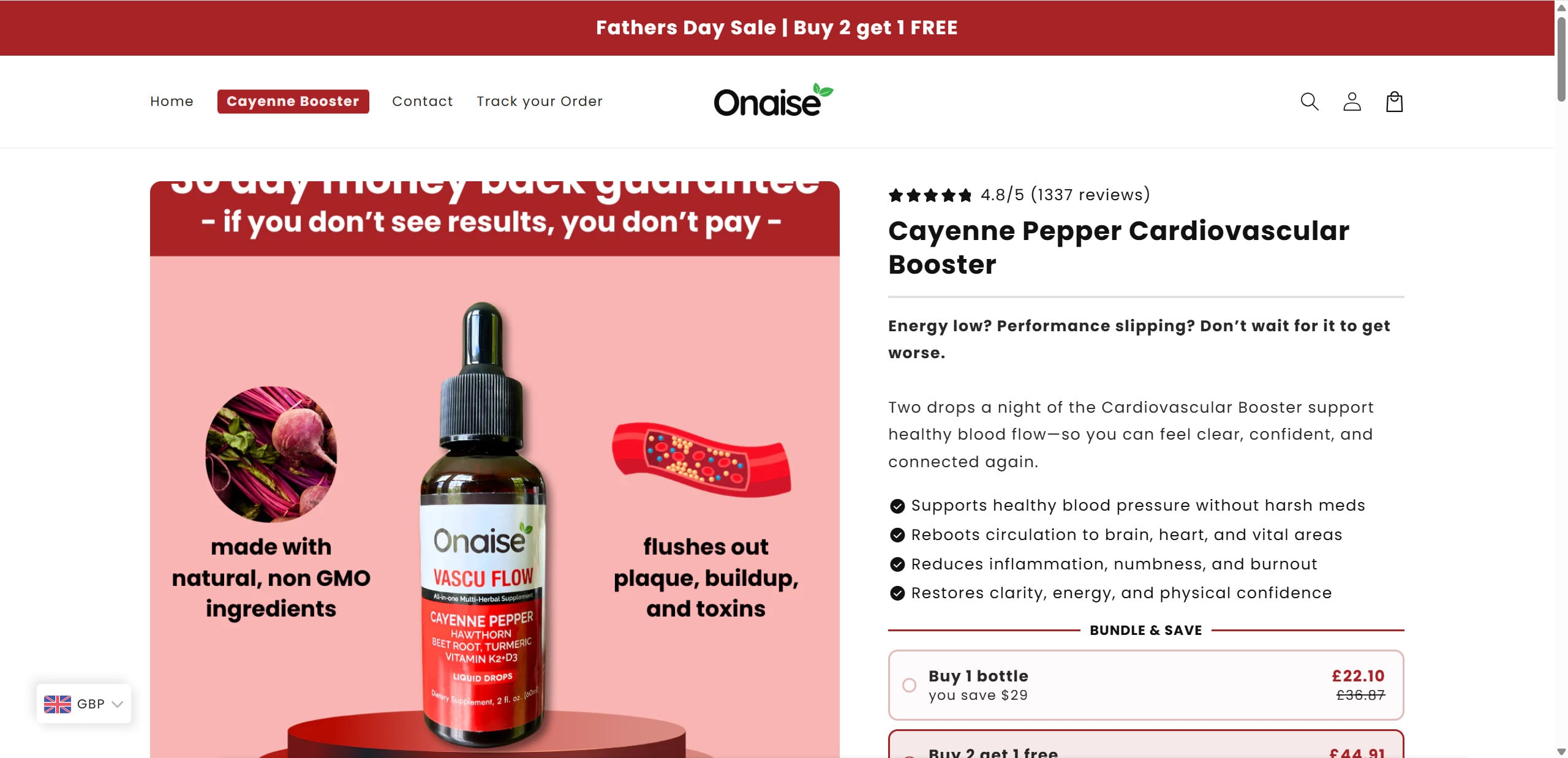 Onaise Cayenne Pepper Cardiovascular Booster