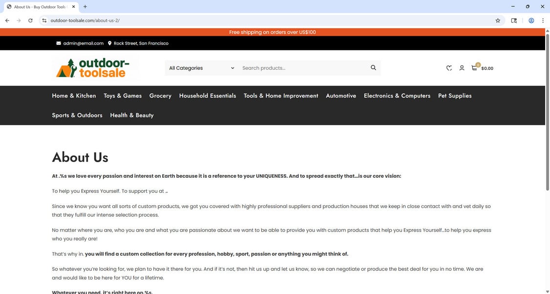 Outdoor-toolsale.com Store Scam - Confirmed Ripoff Risk 1 Outdoor-toolsale.com scam