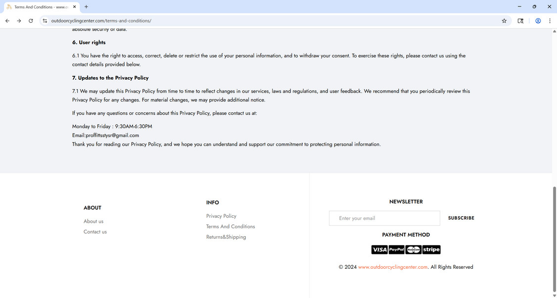 Beware the Outdoorcyclingcenter.com Scam - Here's What to Know 1 Outdoorcyclingcenter.com scam