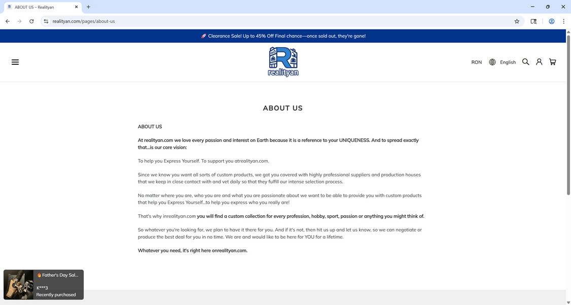 Realityan.com Scam Store - Total Ripoff, Stay Away 1 Realityan.com scam