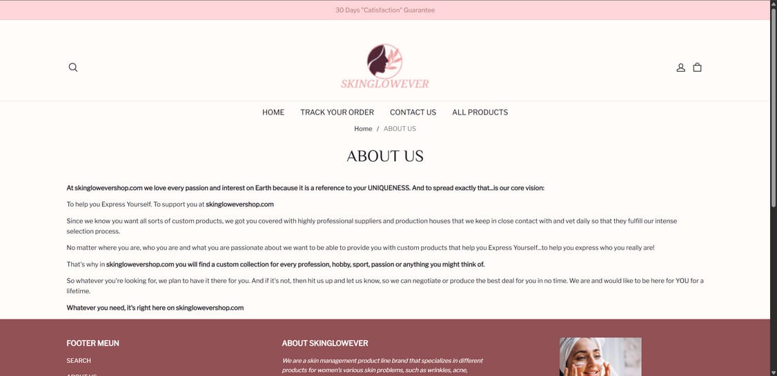 Skinglowevermall.com Ripoff Risks: Identifying This Fake Store 1 Skinglowevermall.com scam