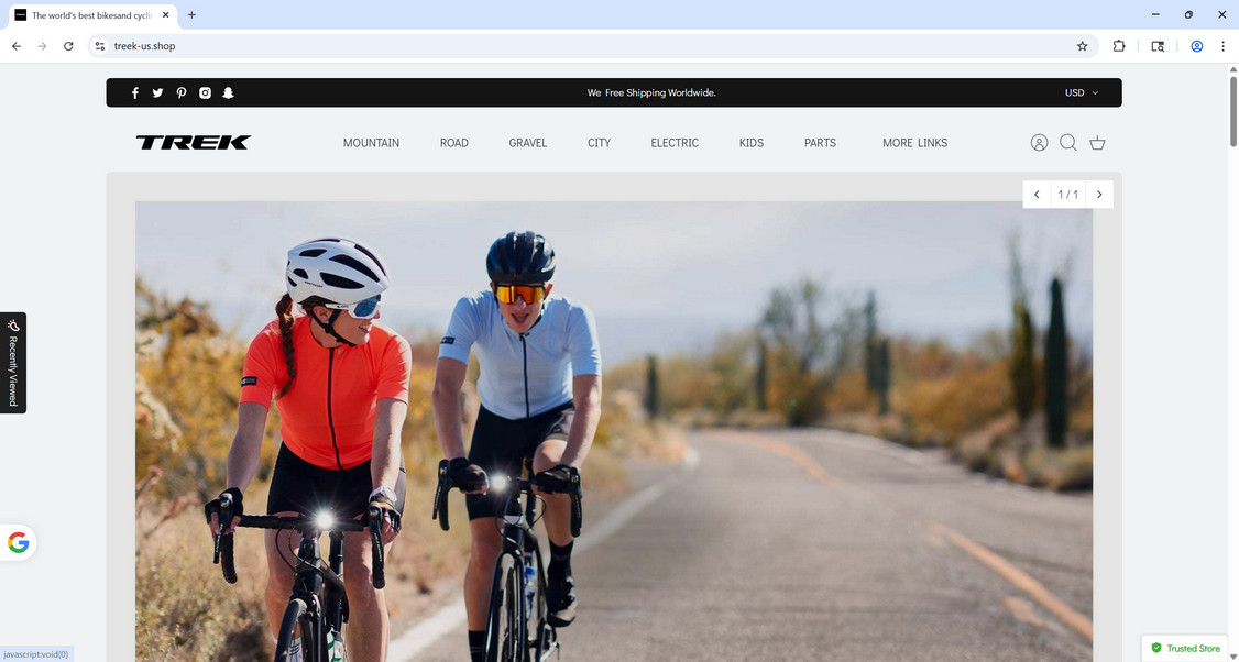 Treek-us.shop Scam Store: A FAKE Trek Bikes Website 1 Treek-us.shop scam