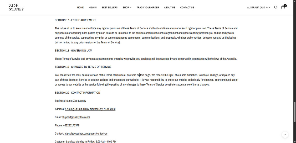 ZoeSydney.com Scam Store: What You Need To Know 1 ZoeSydney.com scam