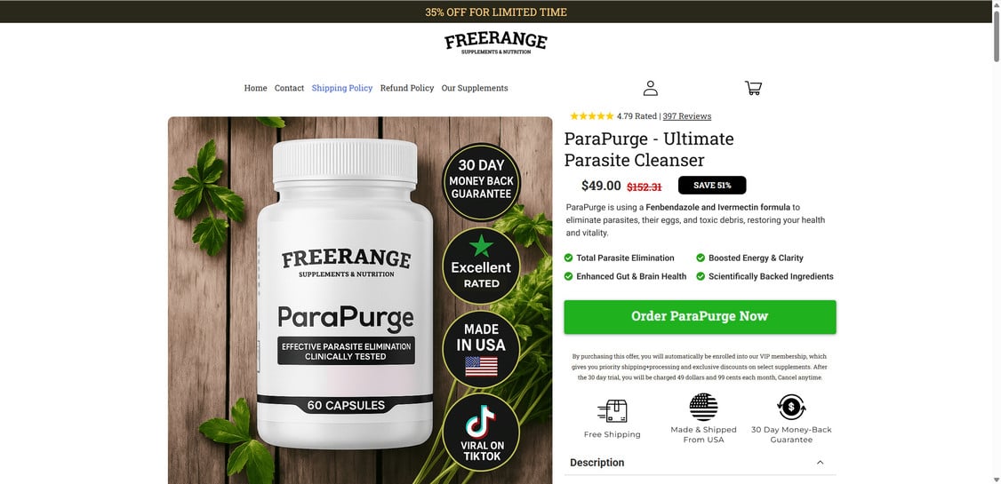 Freerangesupplement.com scam