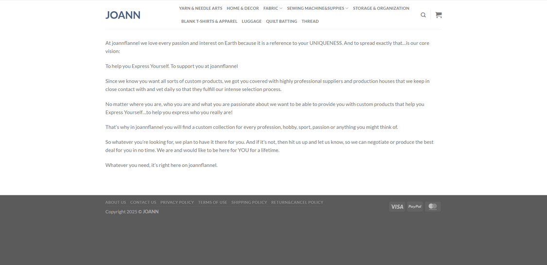 Joannflannel.com scam