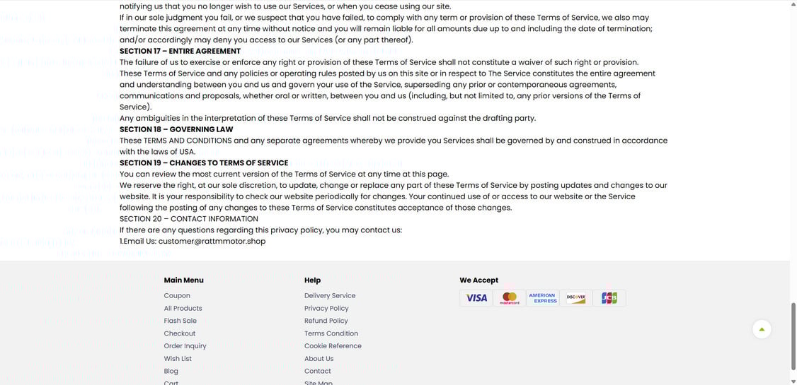 Rattmmotor.shop Is A Scam - Fraudulent and Fake Store 1 Rattmmotor.shop scam