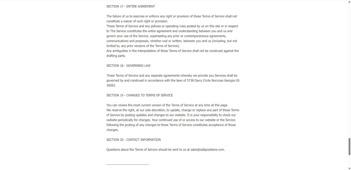 Saltpoolstore.com scam