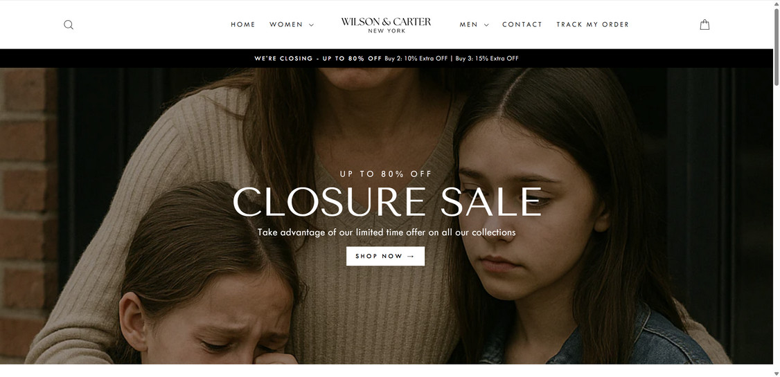 WilsonAndCarter.com Scam Store - Ripoff Risk, Stay Away 1 Wilsonandcarter.com scam