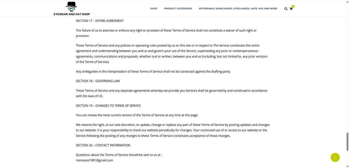 Eyewearandhatshop.com scam