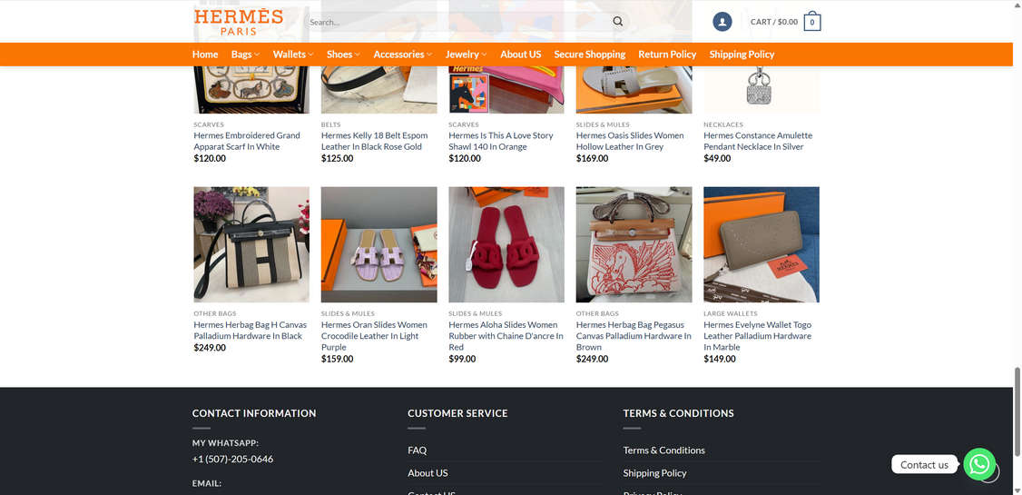 Hermesoutletstores.com scam