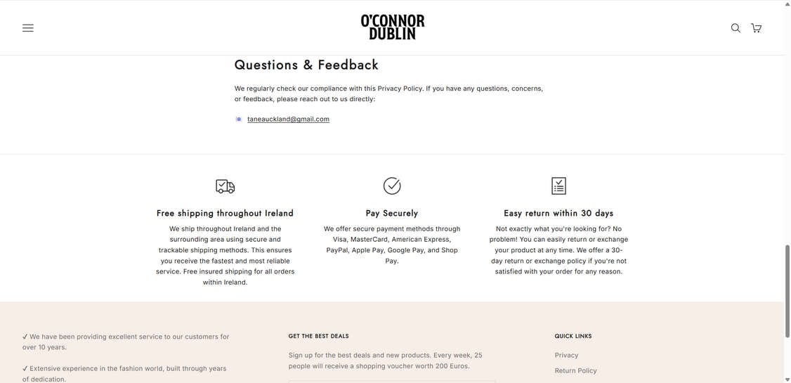 Oconnor-Dublin.com Review: Scam or Legit? The Hard Facts 1 Oconnor-Dublin.com scam