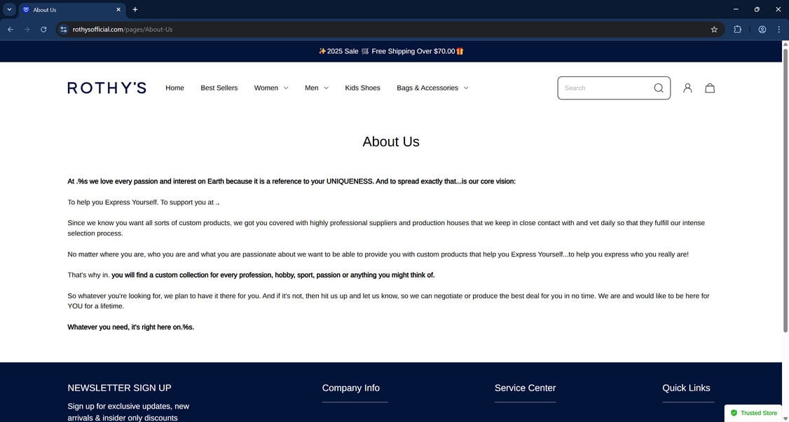 Rothysofficial.com scam