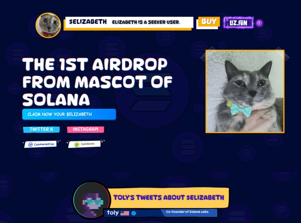 Beware the FAKE Just Elizabeth Cat $ELIZABETH Scam Sites 1 1 102
