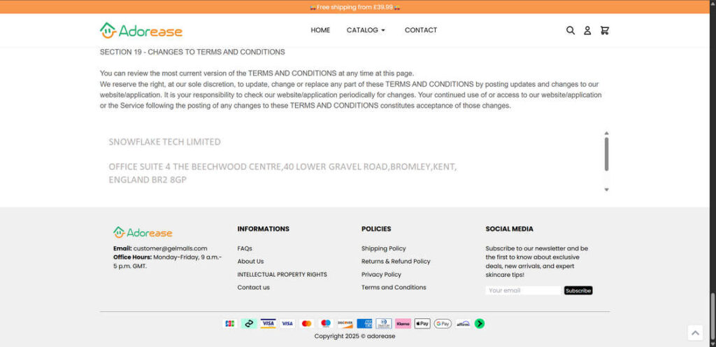 Adorease.co .uk scam
