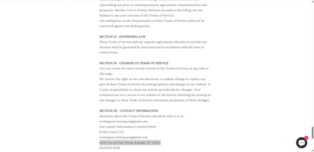 Evie and Grace Clothing scam