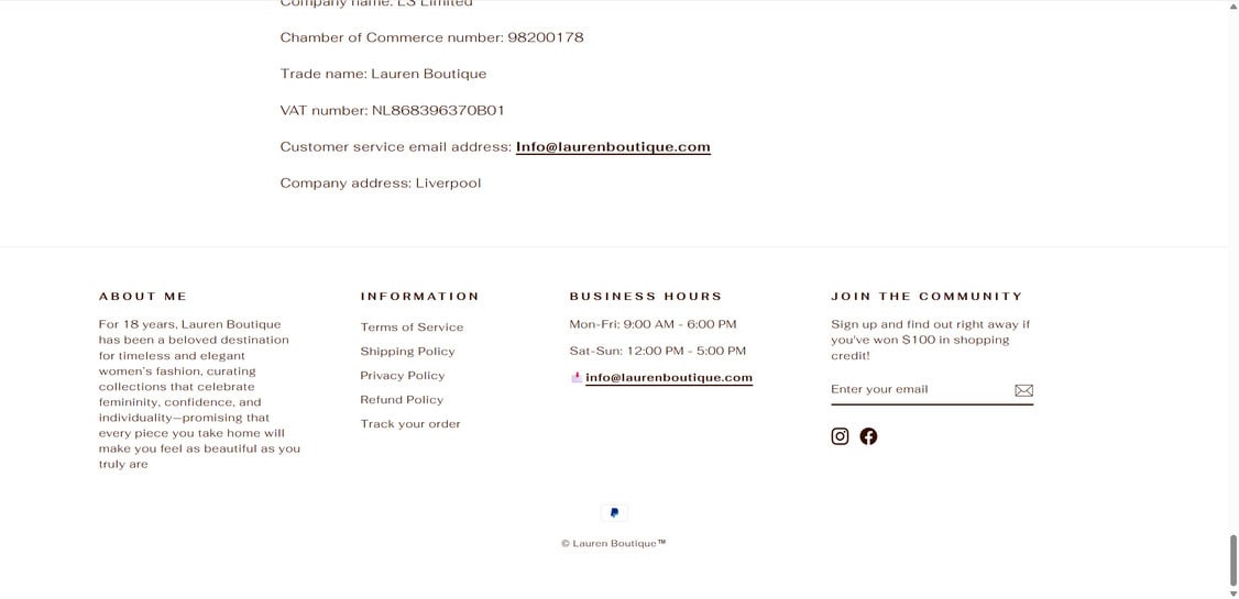 Laurenboutique.com scam