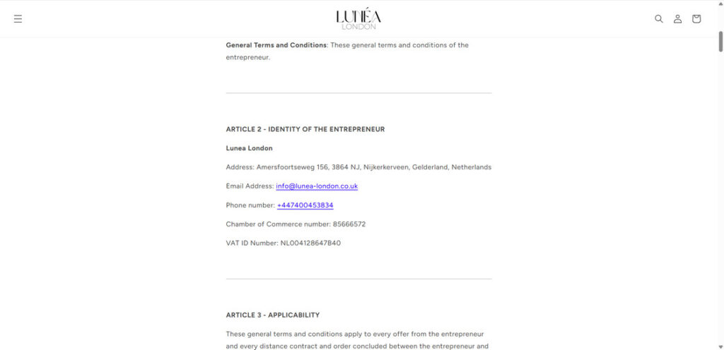 Lunea london.co .uk scam