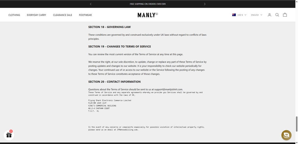 ManlyTshirt.com scam