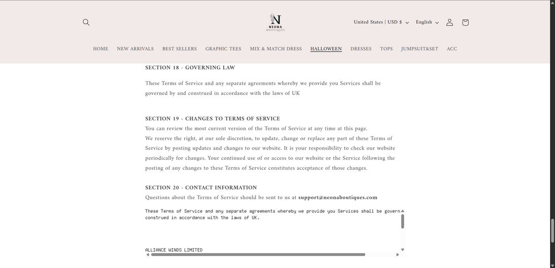 NeonaBoutiques.com scam