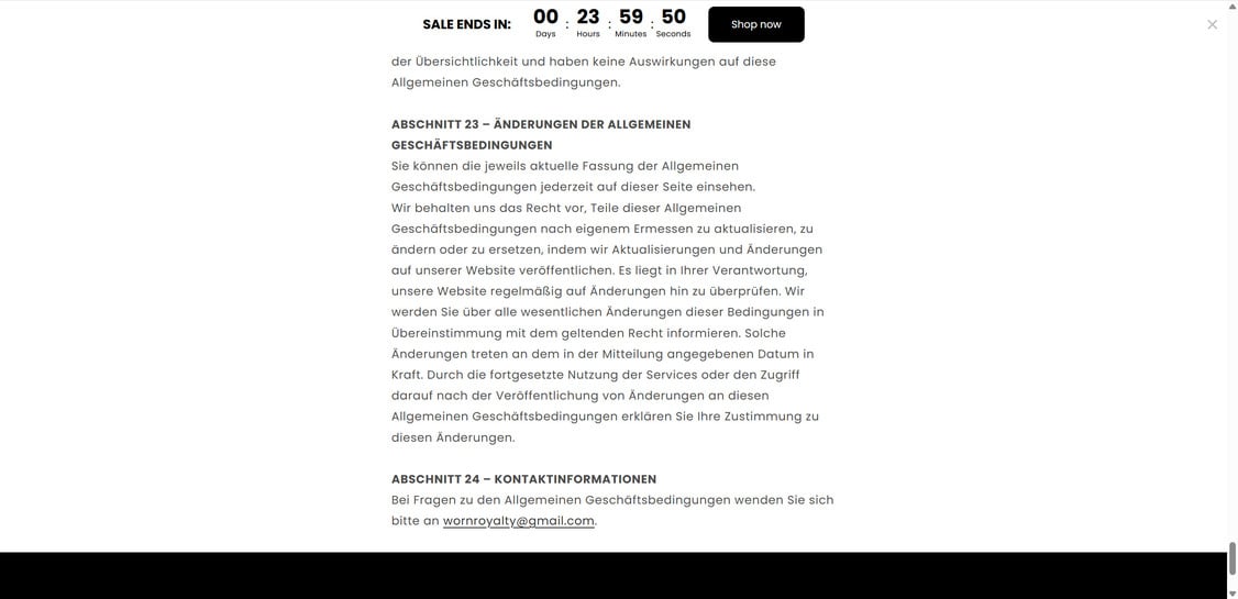 Wornroyalty.store scam