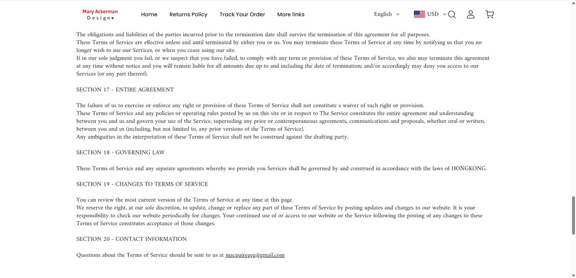 Ackermanshop.com scam