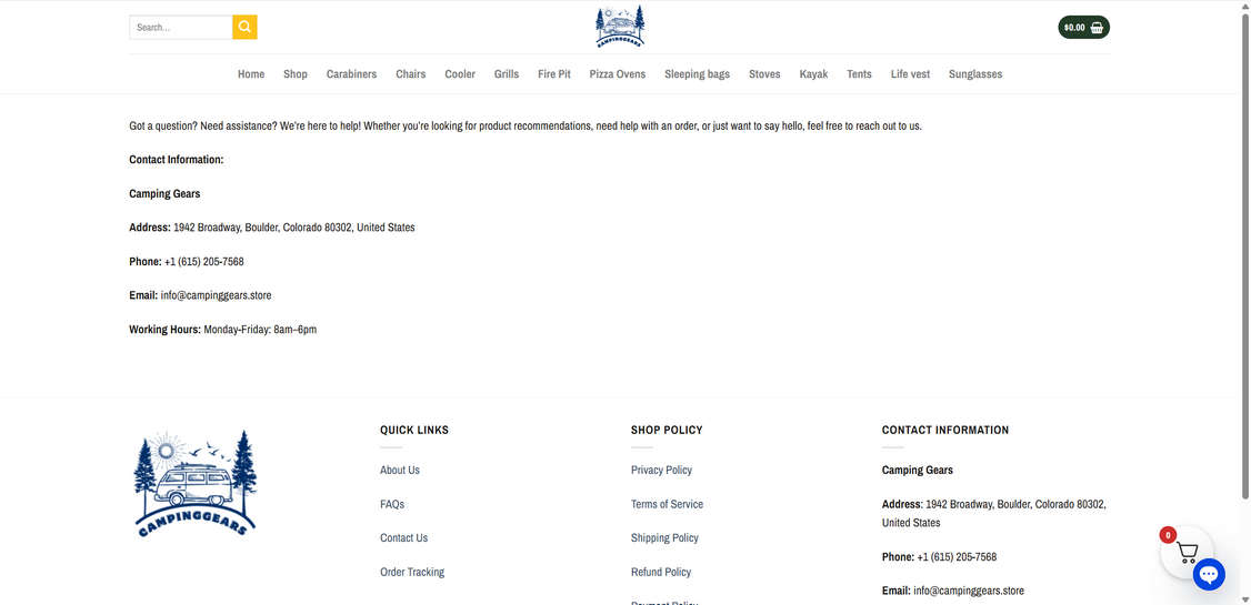 Campinggears.store scam