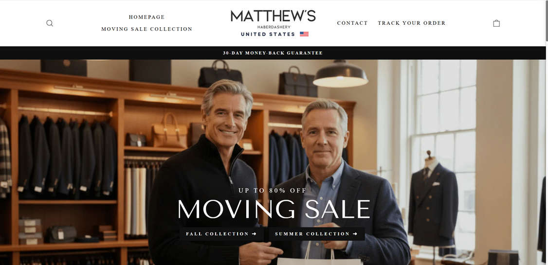 Matthew-haberdashery.com scam