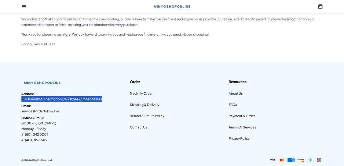Minyoshoponline.com scam