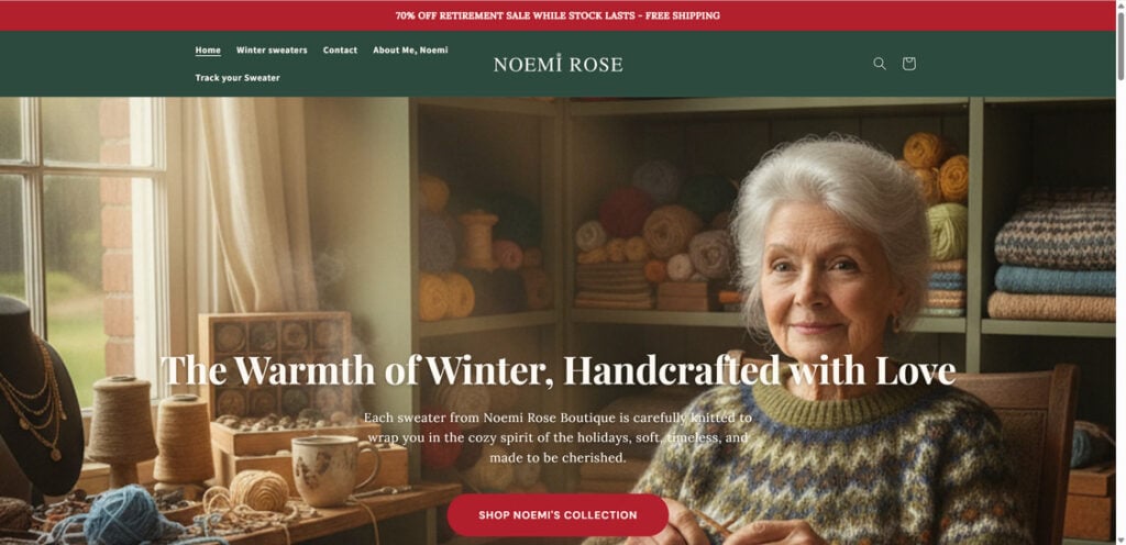 Noemiroseboutique.com scam 1