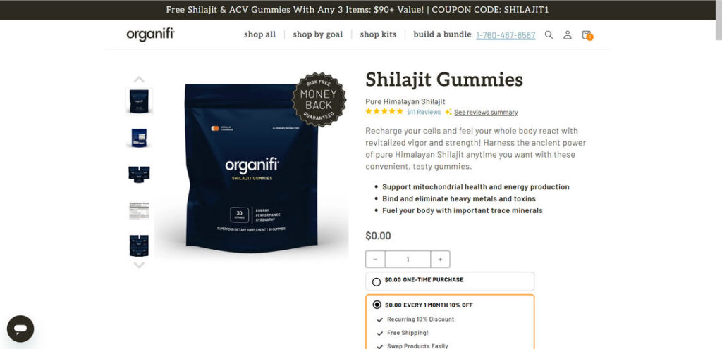 Organifi Shilajit Gummies