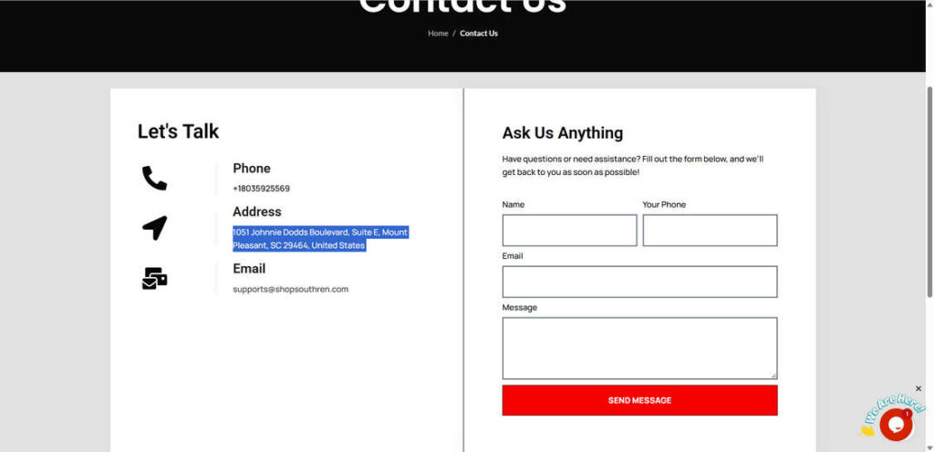 Shopsouthren.com scam
