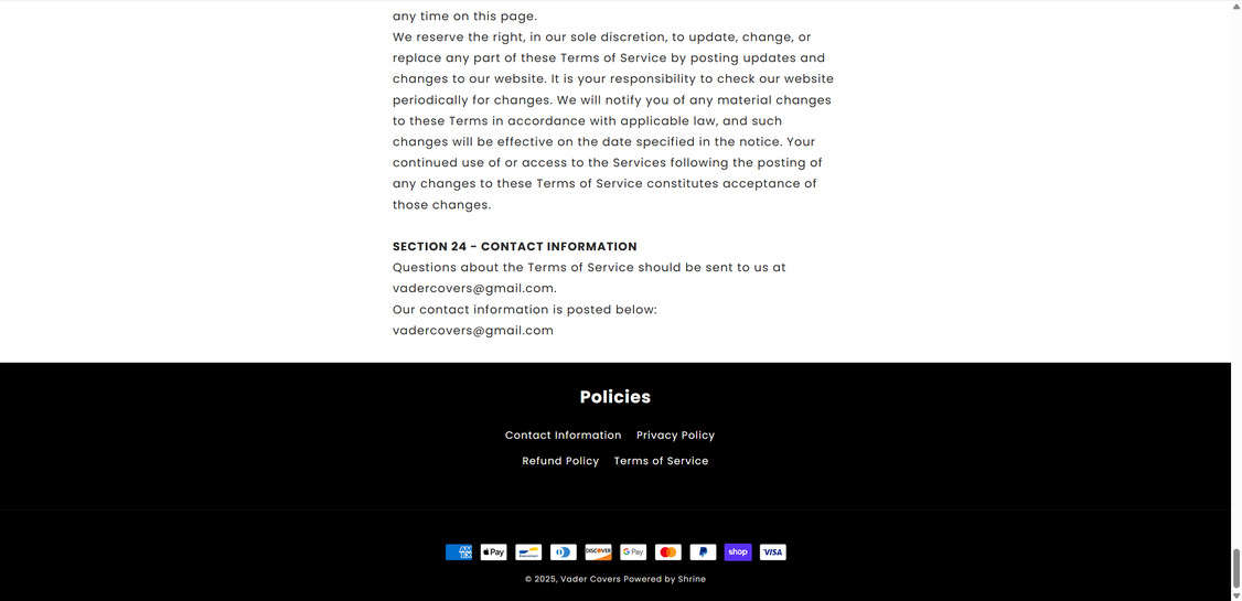 Vadercovers.com scam