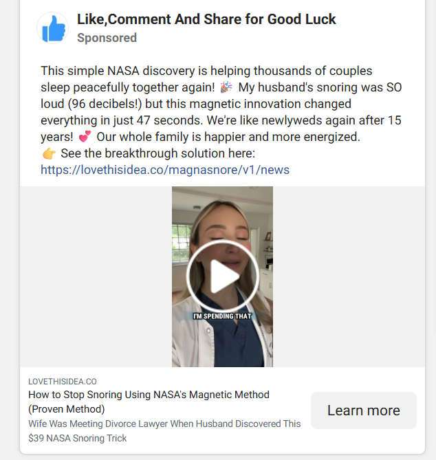 SnoreGrip Pro Review – The NASA “Magnetic” Trick Scam 5 ad