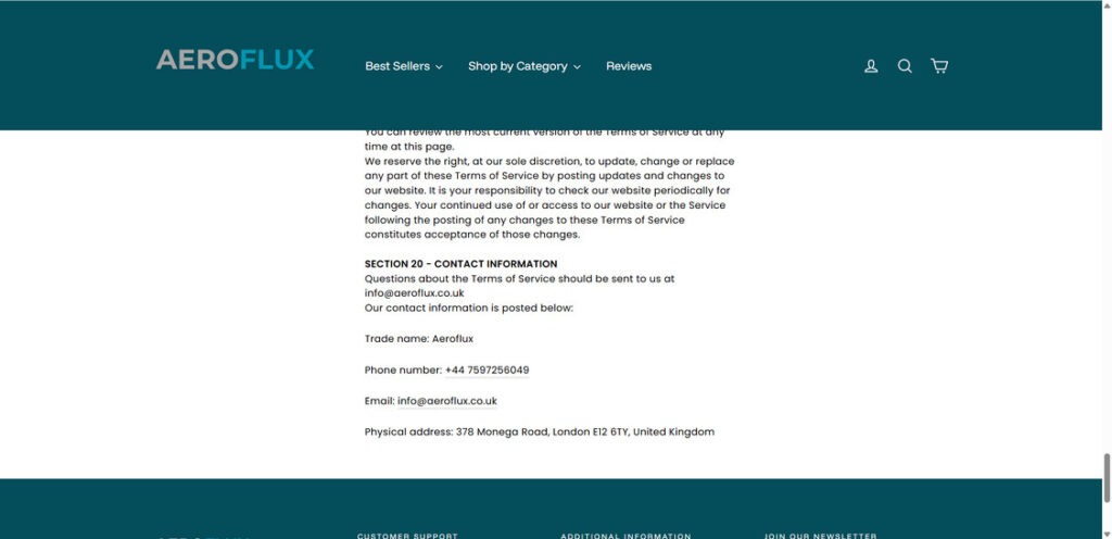 Aeroflux.co .uk scam