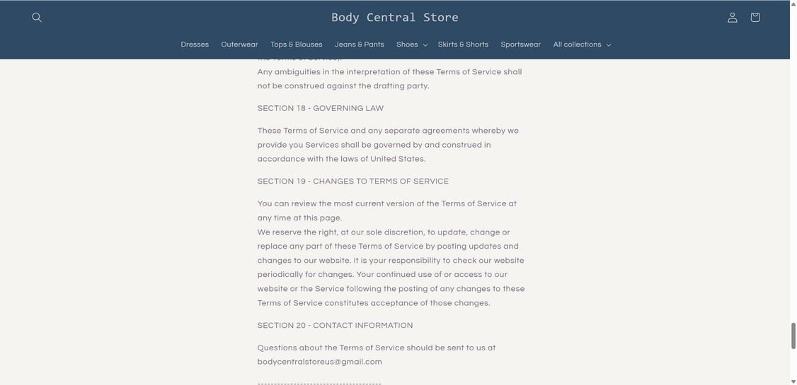 Bodycentralshop.com scam