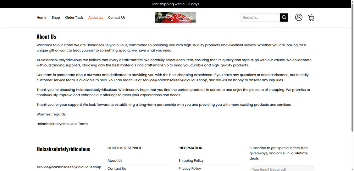 Holaabsolutelyridiculous.shop scam