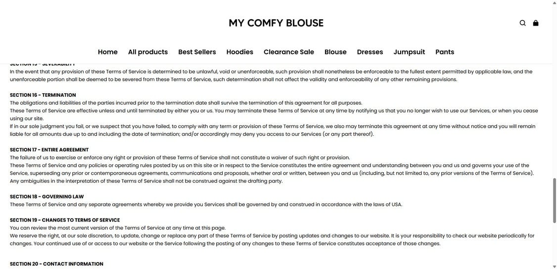 Mycomfyblouse.com scam