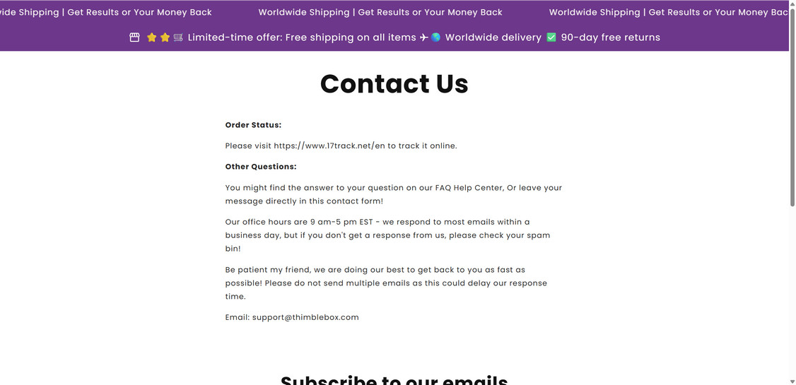 Thimblebox.com scam