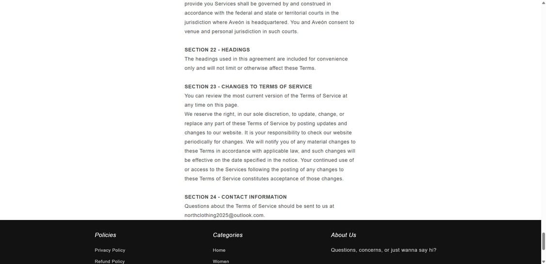 Aveonclothing.com scam