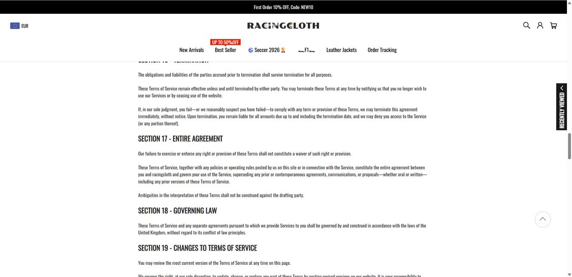 Racingcloth.com scam