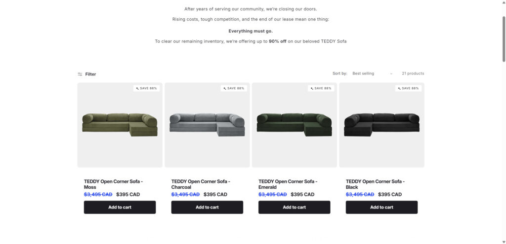 Sarah & July Toronto Teddy Sofa Scam: The Final Sale Trap 3 111