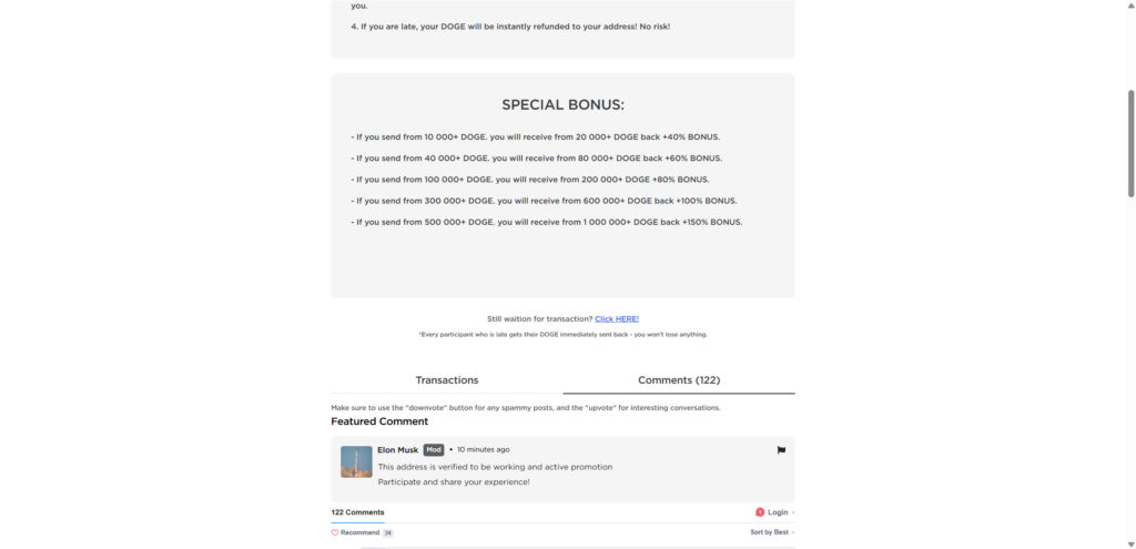 Elon Musk 50,000,000 DOGE Giveaway Scam – The 2X Back DOGE Trap 3 2 7