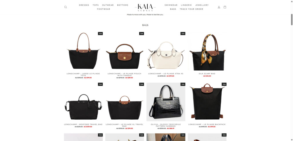 Kaia Sydney Bags Sale Scam - Stay Away From This Site 2 4 3