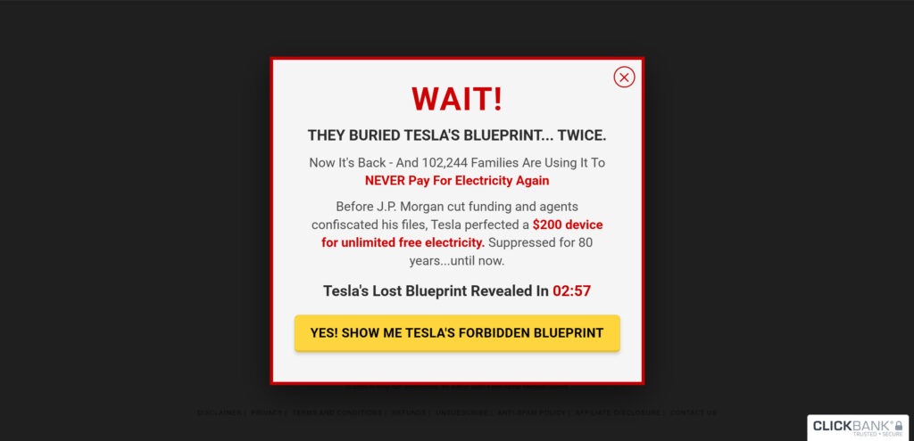 Energy Revolution System Scam EXPOSED: The Buried Tesla Blueprint Con 2 6 10