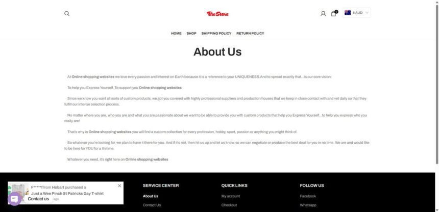 Australiaflashsale.vip scam 2