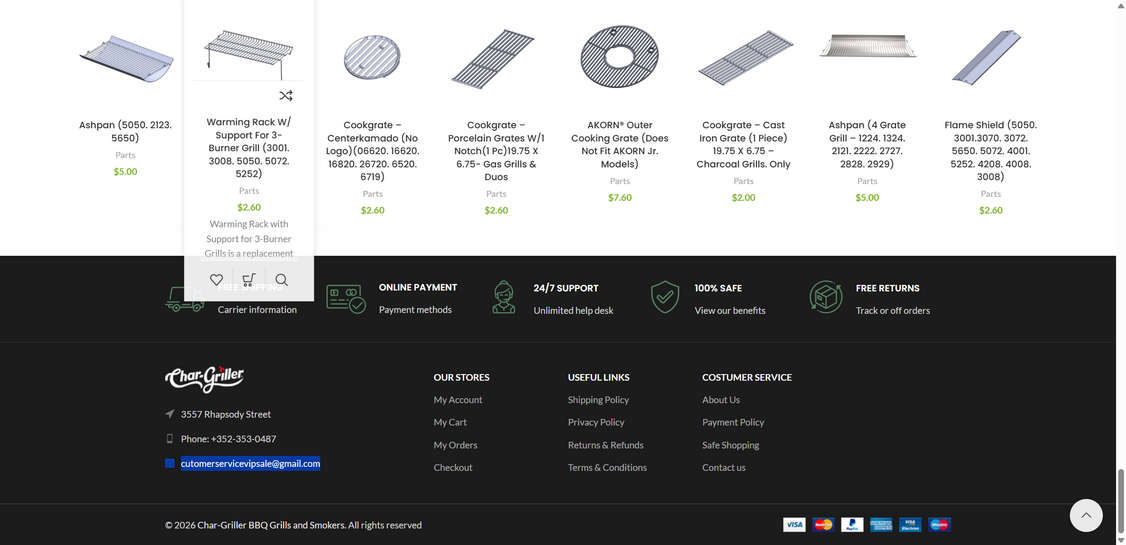 Charsgriller.com scam 2