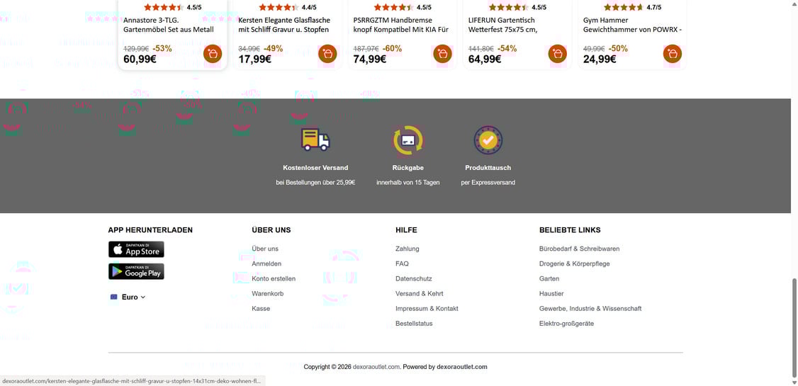 Dexoraoutlet.com scam 2